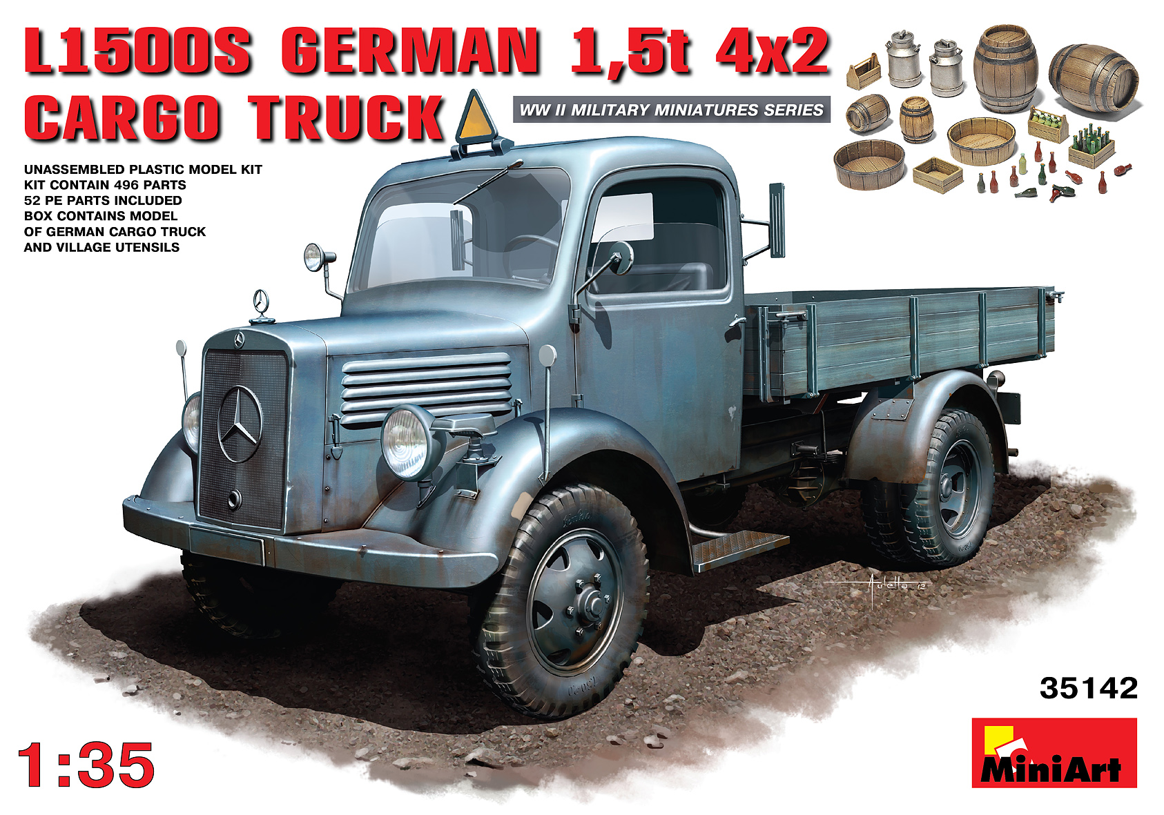 

Сборная модель MiniArt 1/35 Немецкий грузовой автомобиль L1500S 35142
