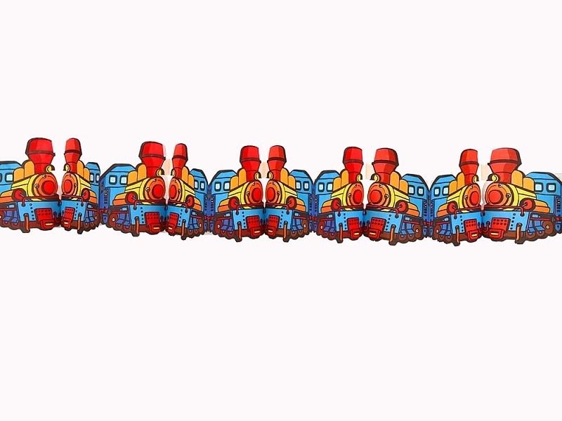 

Гирлянда-растяжка Паровозики 400 см разноцветный, паровозики