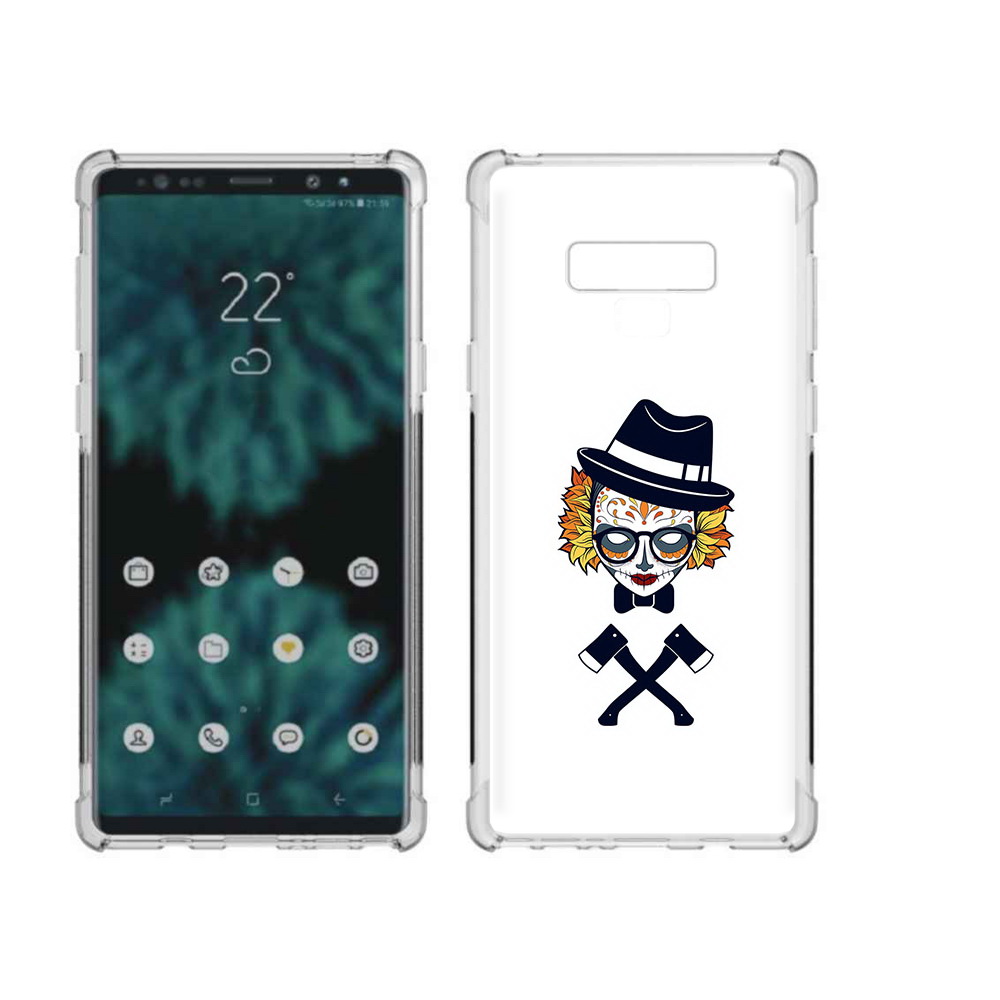 

Чехол MyPads Tocco для Samsung Galaxy Note 9 девушка в маске с топорами рисунок, Прозрачный, Tocco
