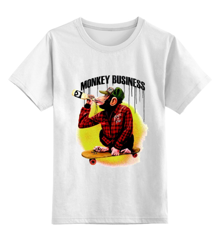 

Футболка детская Printio Monkey (обезьяна) цв. белый р. 164, Monkey (обезьяна)