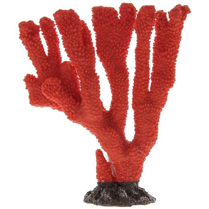 фото Vitality коралл мягкий красный куст пластиковый 25*8*24 см