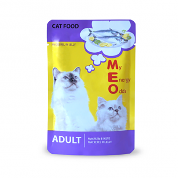 Консервы для кошек Me-O Adult, макрель в желе, 12шт по 80г