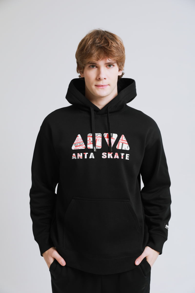 Худи мужское Anta SKATE A-KIND FLEECE TECH 852348714 черное 3XL