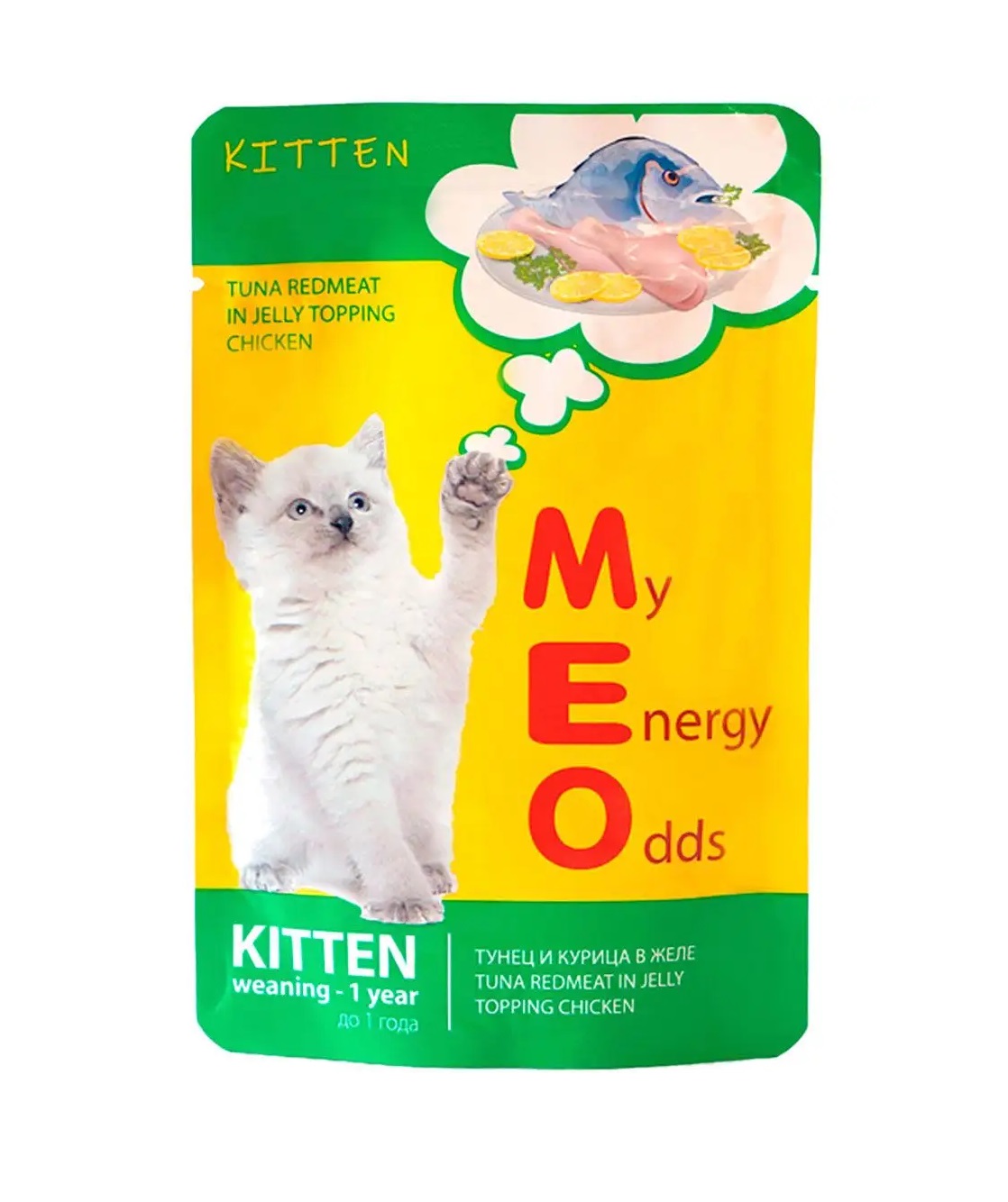 Консервы для котят Me-O Kitten, тунец и курица в желе, 12шт по 80г