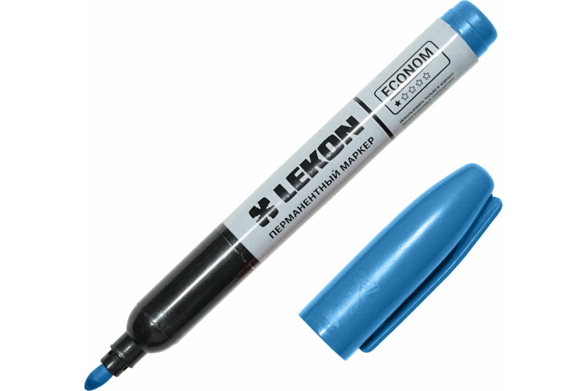 Маркер перманентный Lekon Эконом синий 3мм 12463
