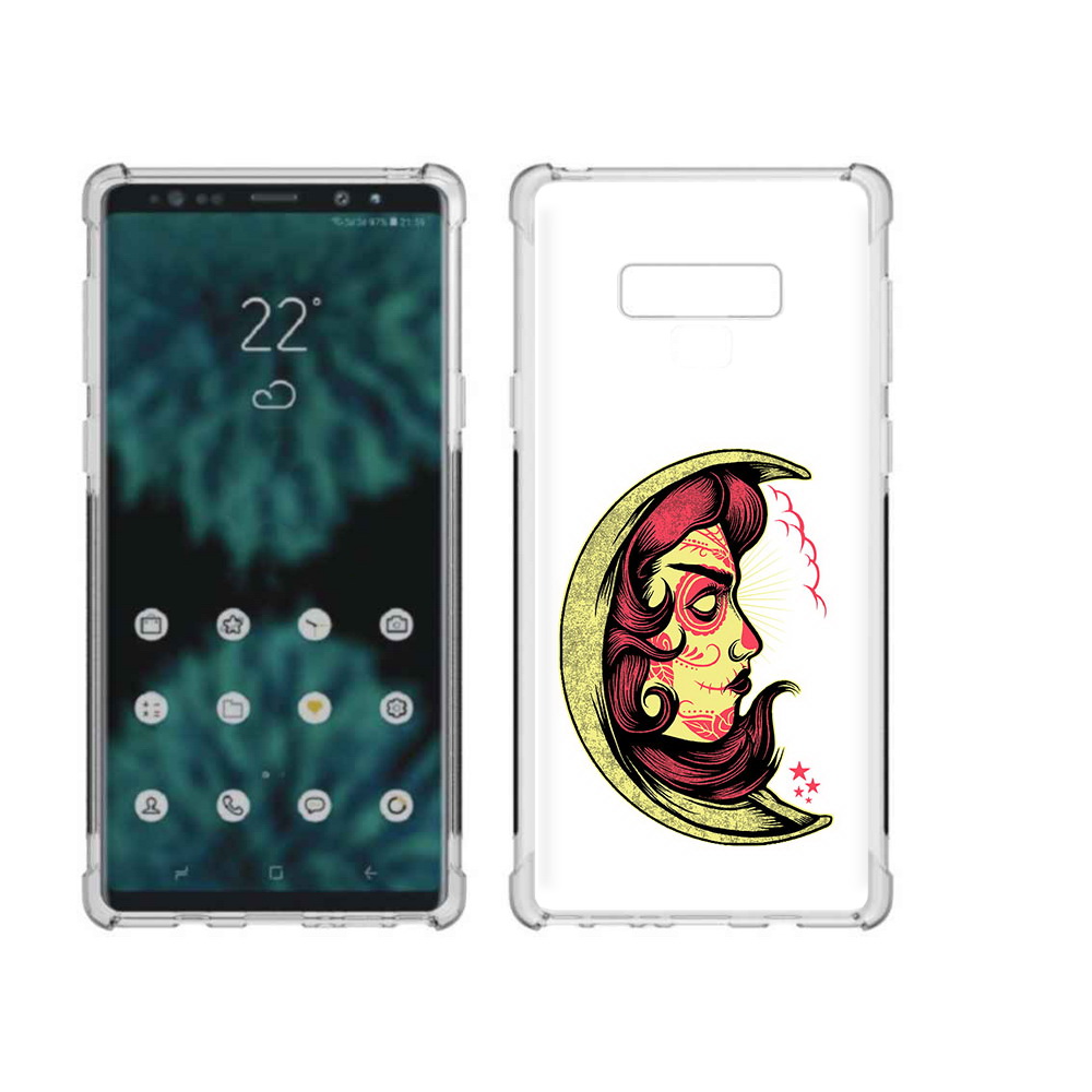 

Чехол MyPads Tocco для Samsung Galaxy Note 9 желтый полумесяц с лицом девушки, Прозрачный, Tocco