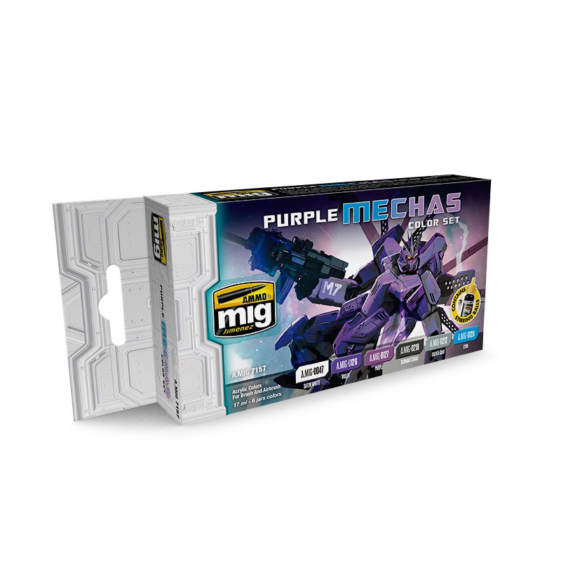 фото Набор акриловых красок ammo mig purple mechas color set amig7157