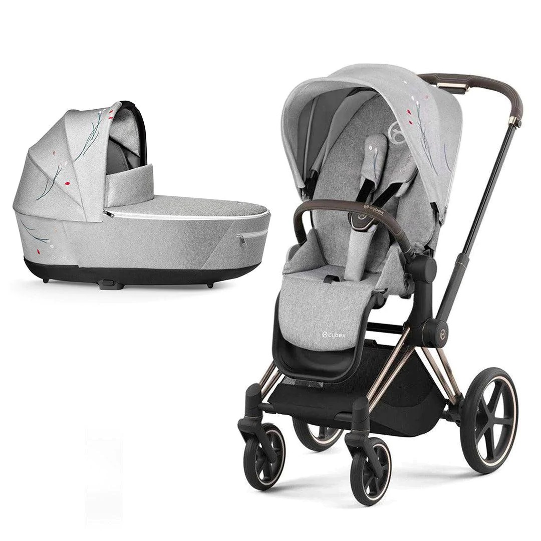 

Коляска 2в1 Cybex Priam VI Koi шасси Rosegold, Priam IV Koi 2в1