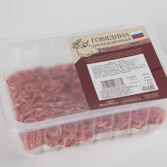 

Фарш говяжий ВкусВилл охлажденный 400 г