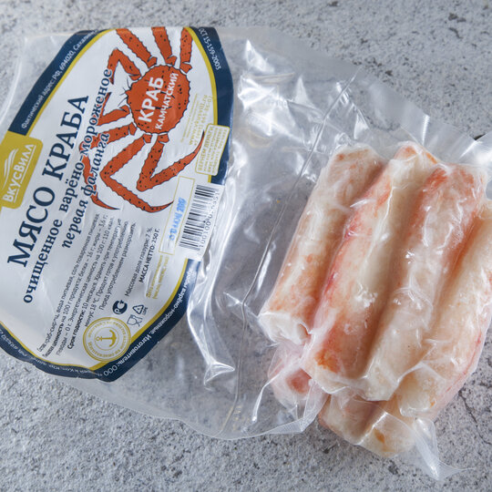 Мясо краба ВкусВилл первая фаланга вареное замороженное 250 г