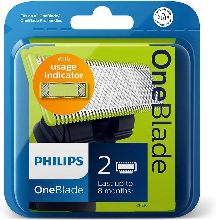 Сменные лезвия Philips QP220/50 для OneBlade и OneBlade Pro 2 шт. cменное лезвие philips qp240 50 oneblade 4 шт