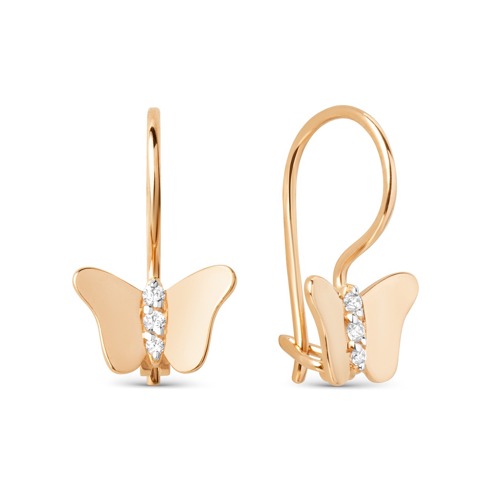 

Серьги из золота 585Gold 602002033, фианит, 602002033