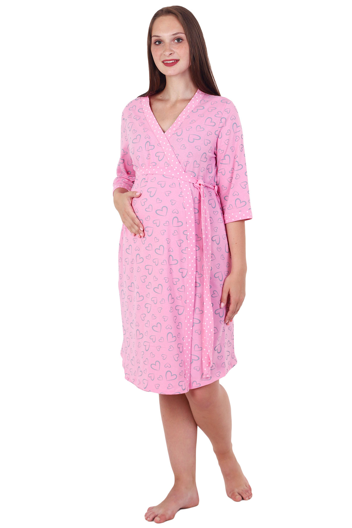 Комплект домашний для беременных женский Оптима Трикотаж 22-0330 розовый 48 RU