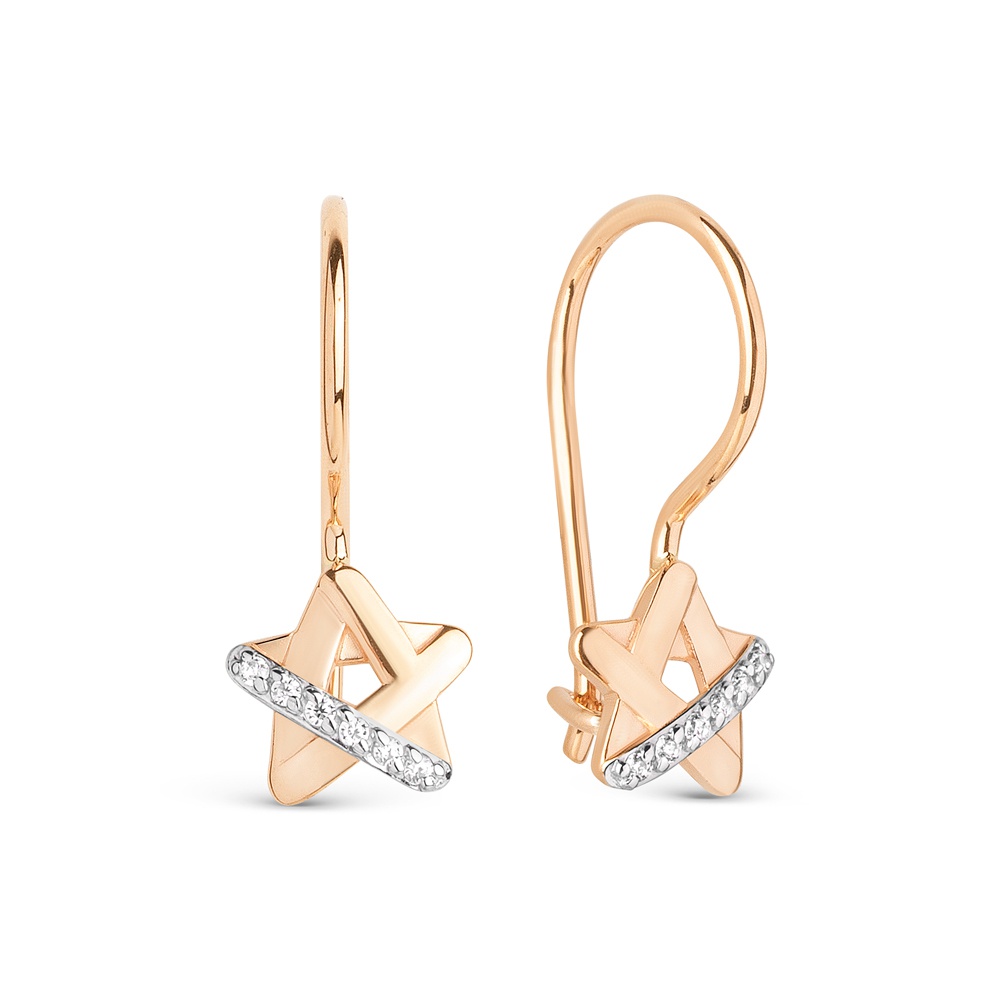 

Серьги из золота 585Gold 602002029, фианит, 602002029