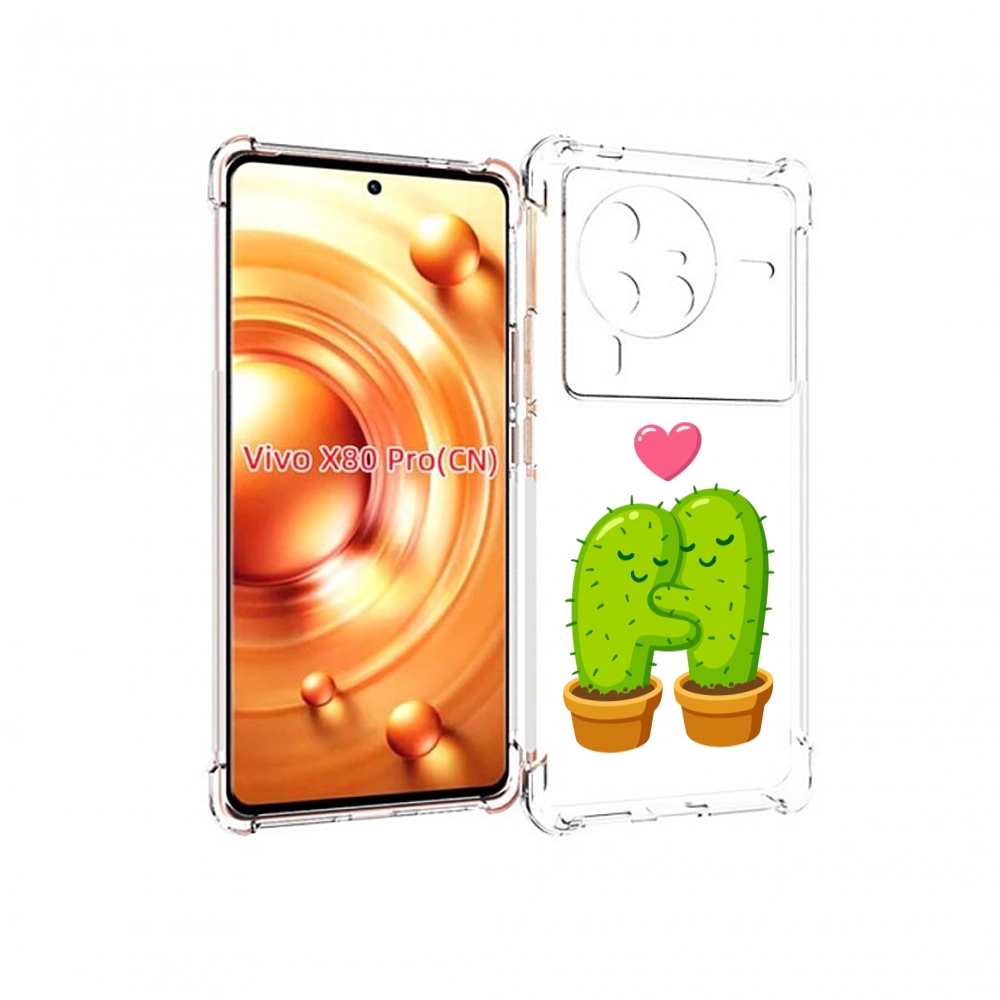 

Чехол MyPads Влюбленные-кактусы для Vivo X80 PRO, Прозрачный, Tocco
