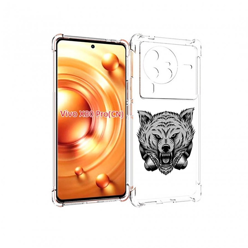 

Чехол MyPads Волк-в-наушниках мужской для Vivo X80 Pro, Прозрачный, Tocco