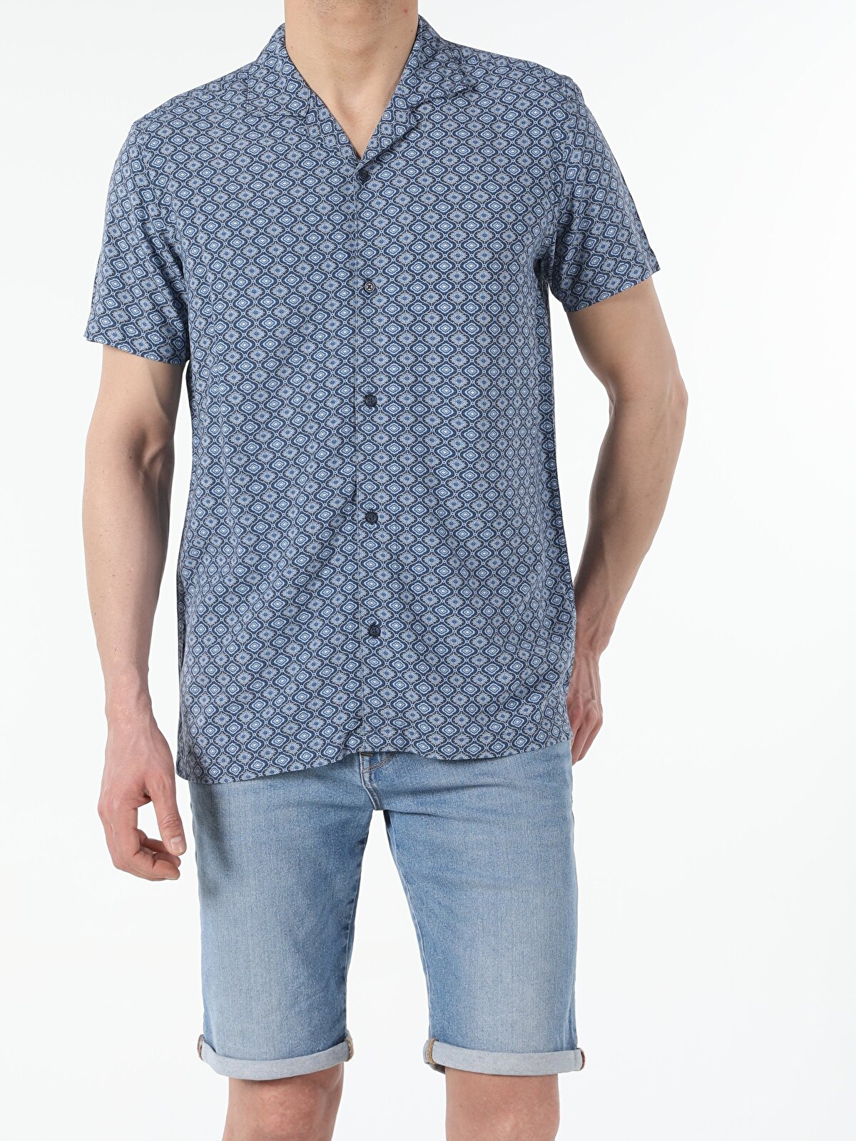 Рубашка мужская Colins CL1053956_Q1.V1 синяя S