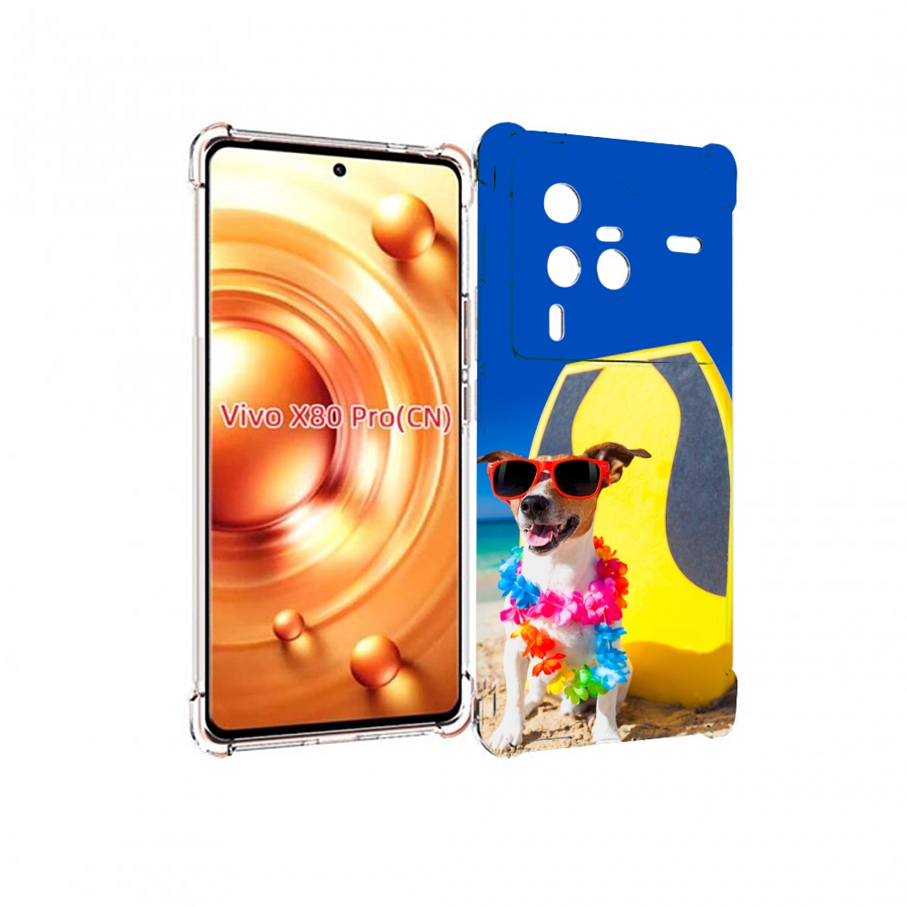

Чехол MyPads Гавайская-собака для Vivo X80 Pro, Прозрачный, Tocco