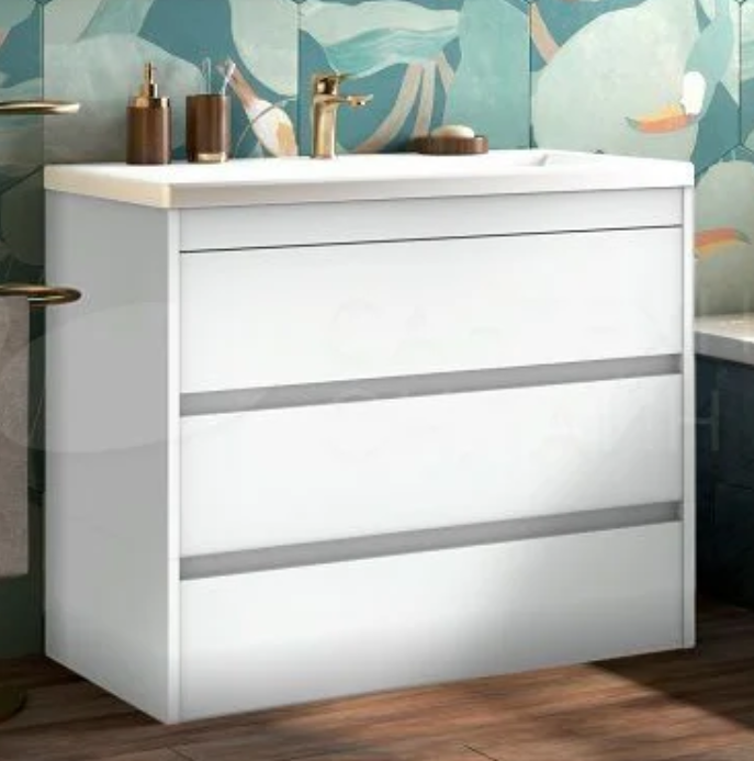 

Тумба для комплекта Art&Max Family 100, напольная, Bianco Lucido, Серый