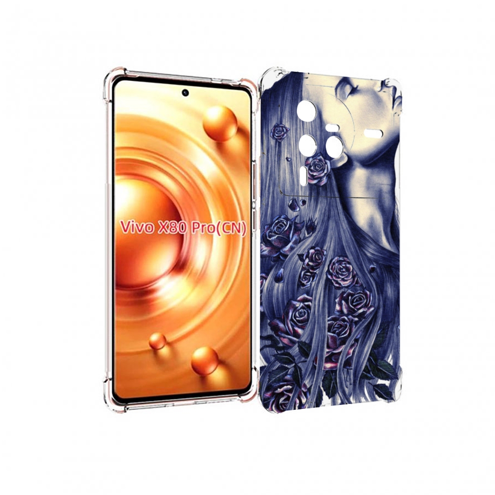 

Чехол MyPads Девушка с розами женский для Vivo X80 Pro, Прозрачный, Tocco