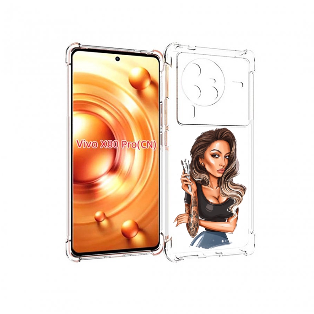 

Чехол MyPads Девушка-бровист для Vivo X80 Pro, Прозрачный, Tocco