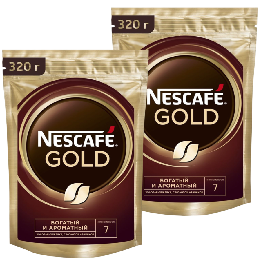 

Кофе Nescafe Gold растворимый с добавлением молотого, 2 шт по 320 г