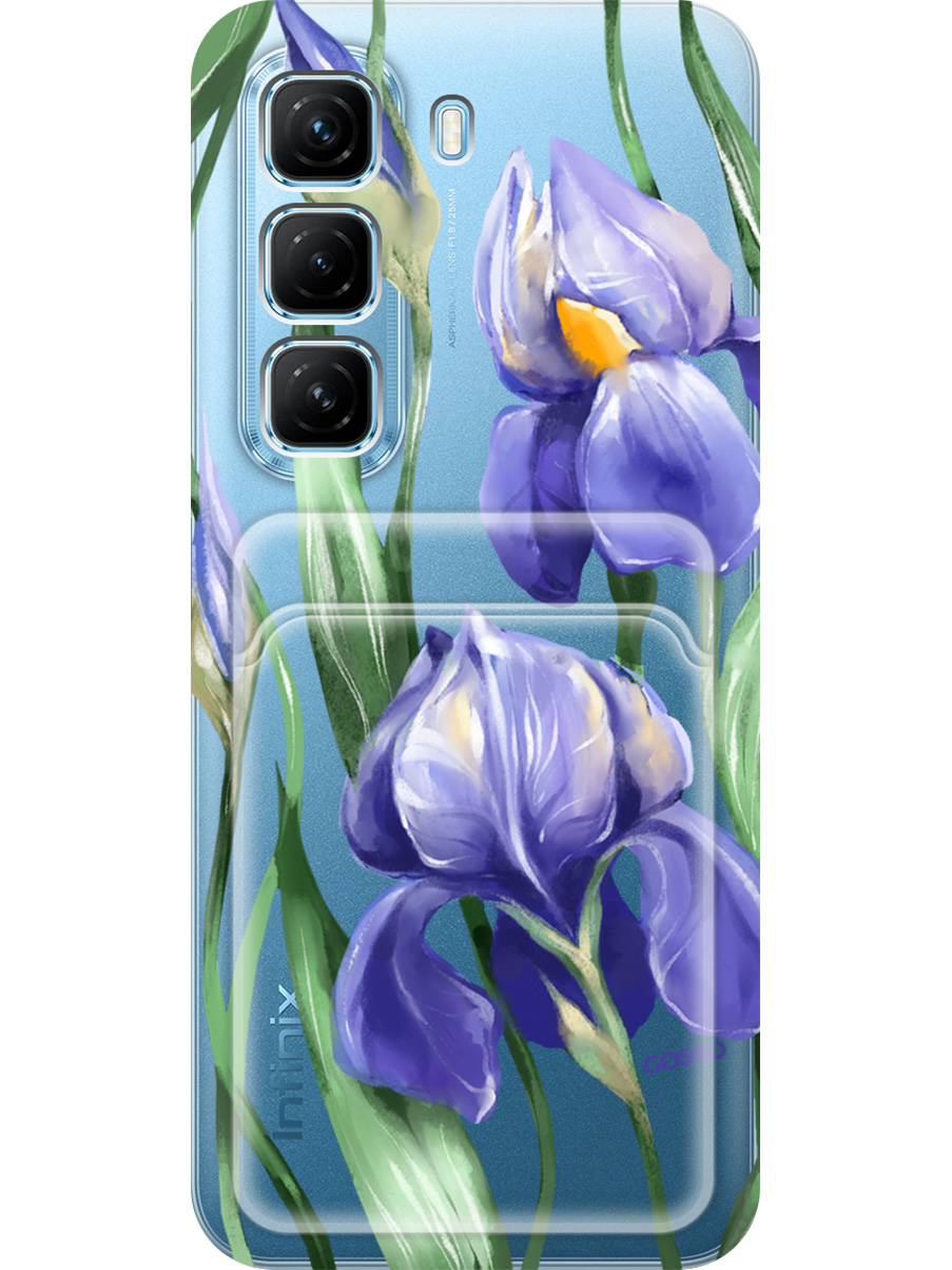 

Силиконовый чехол на Infinix Hot 50 4G с принтом с карманом для карты прозрачный 842854, Прозрачный;белый;синий, 786718721
