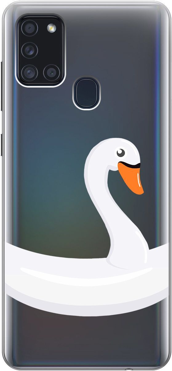 

Чехол на Samsung Galaxy A21s "Swan Swim Ring" прозрачный, Прозрачный;белый, 5363
