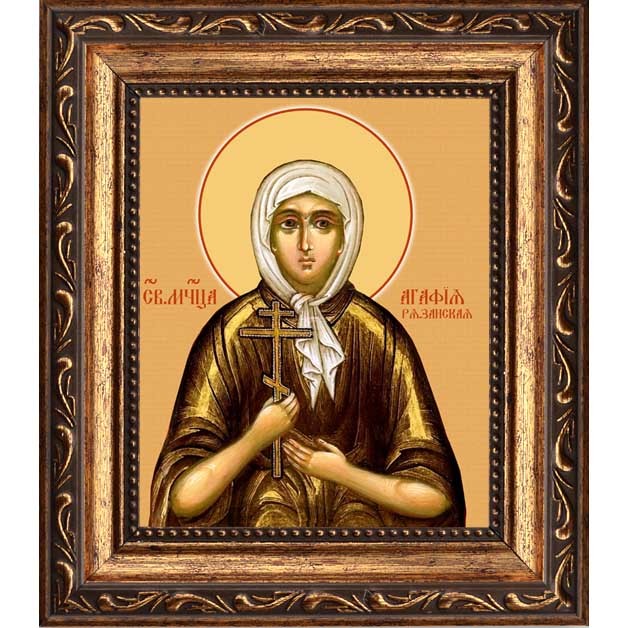 

Агафия Агломазовская (Рязанская) мученица. Икона на холсте.