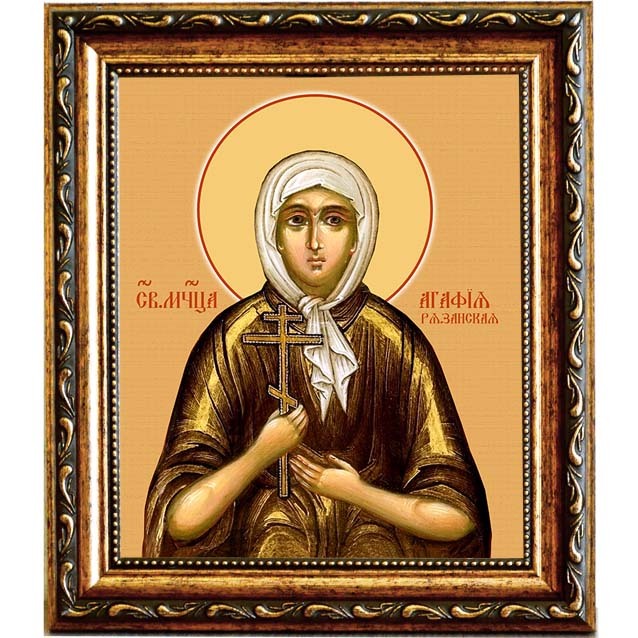 

Агафия Агломазовская (Рязанская) мученица. Икона на холсте.