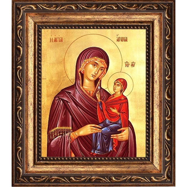 

Анна праведная, мать Пресвятой Богородицы. Икона на холсте.