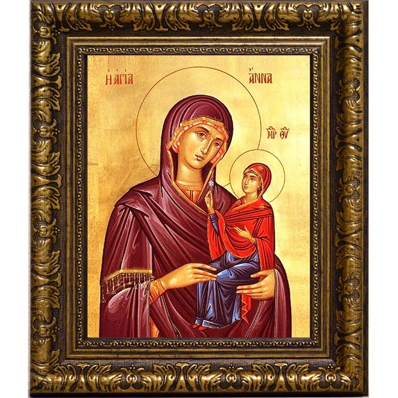 

Анна праведная, мать Пресвятой Богородицы. Икона на холсте.