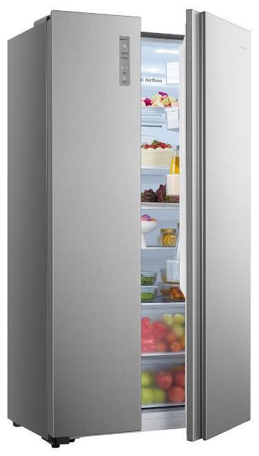 Холодильник HISENSE RS677N4AC1 серебристый холодильник side by side hisense rs677n4aw1