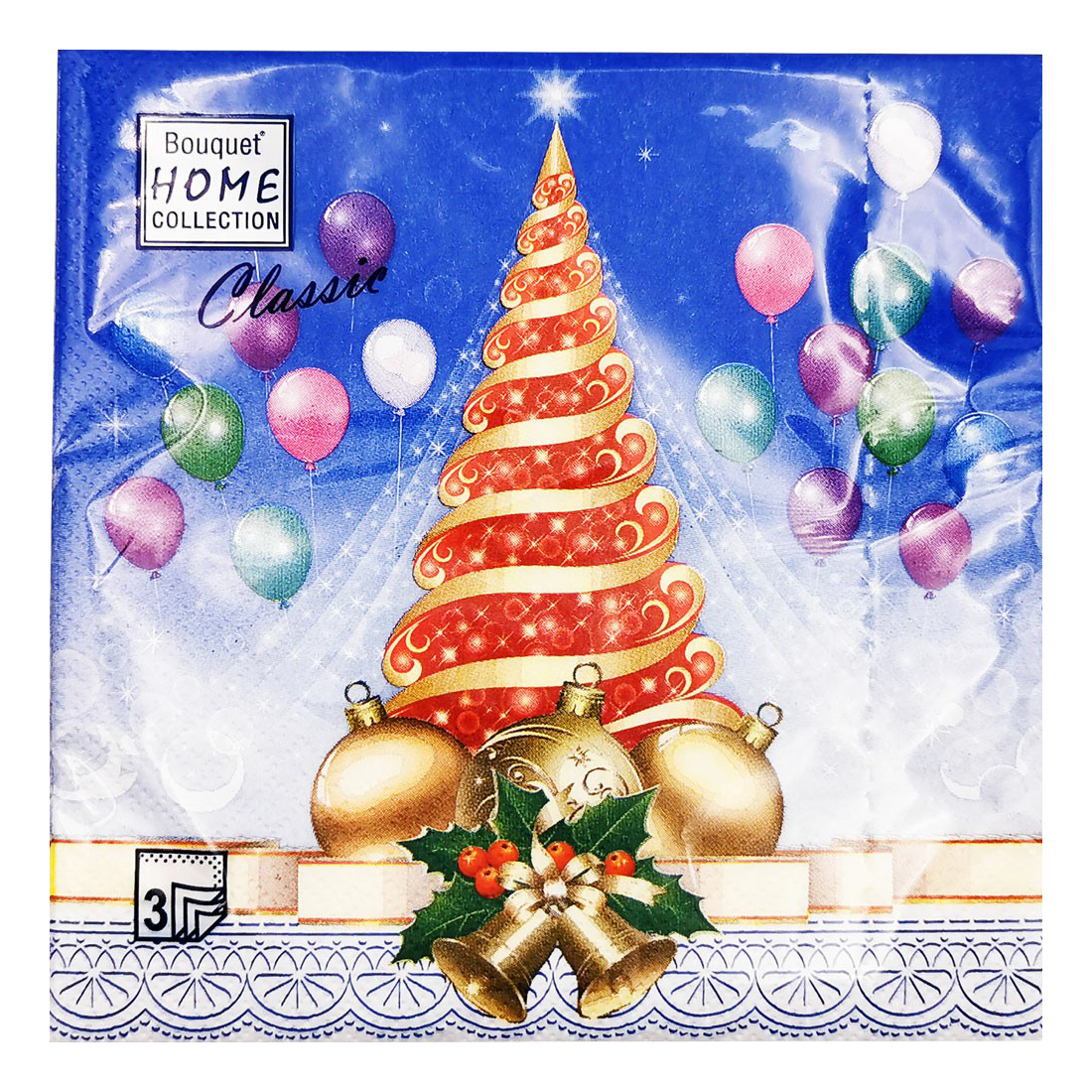 

Салфетки бумажные Bouquet Home Collection Classic Новогодний 33 х 33 см 20 шт