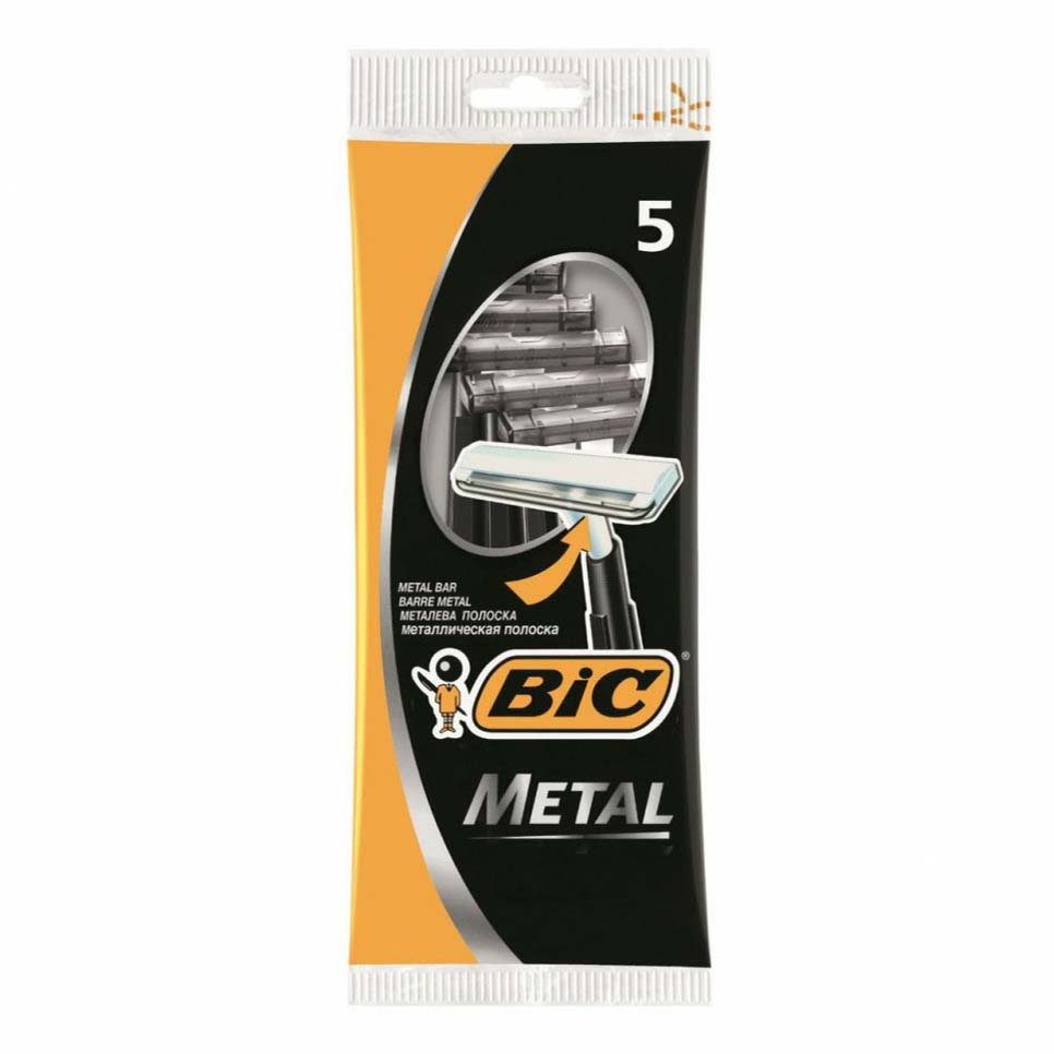 

Бритвенные станки Bic Metal мужские с одинарным лезвием одноразовые 5 шт