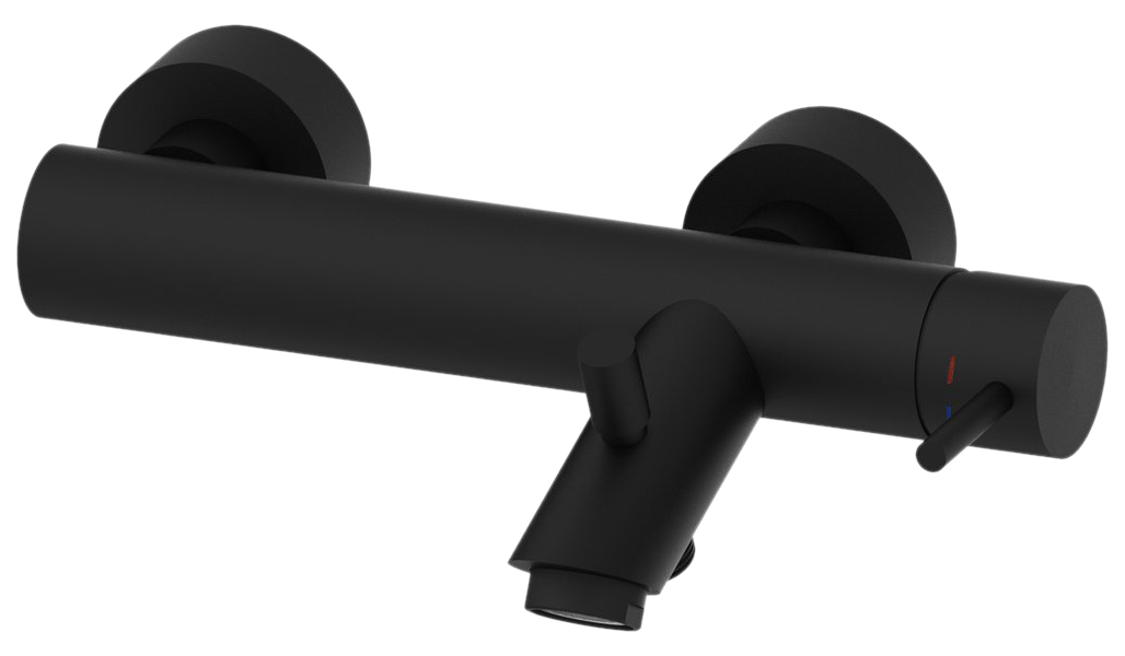 

Paffoni LIGHT Смеситель для ванны короткий излив, цвет черный матовый (LIG022NO)