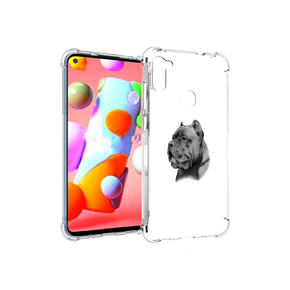 

Чехол MyPads Tocco для Samsung Galaxy A11 грозный бульдог (PT149913.480.300), Прозрачный, Tocco
