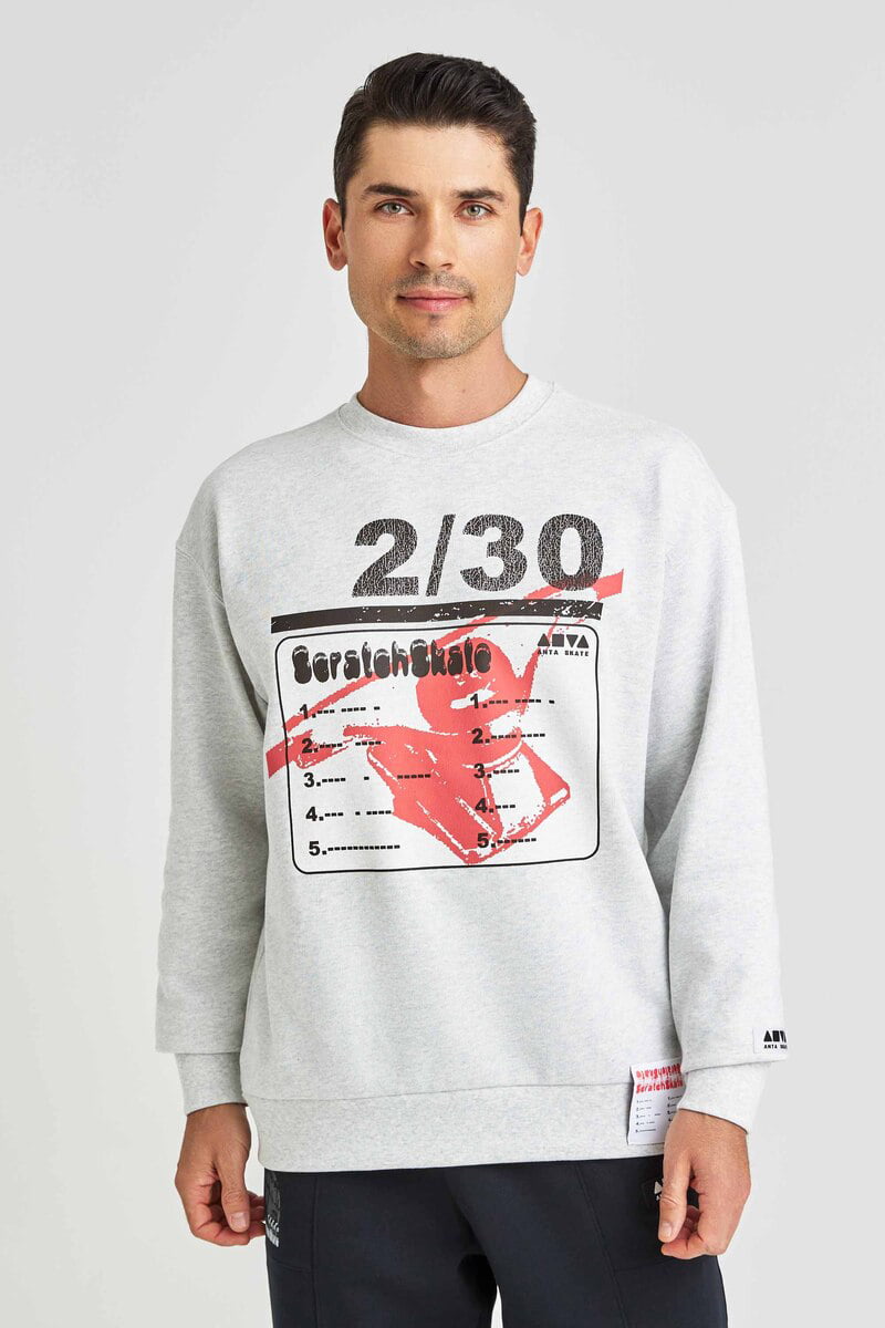 

Свитшот мужской Anta SKATE 852338717 серый M, SKATE 852338717
