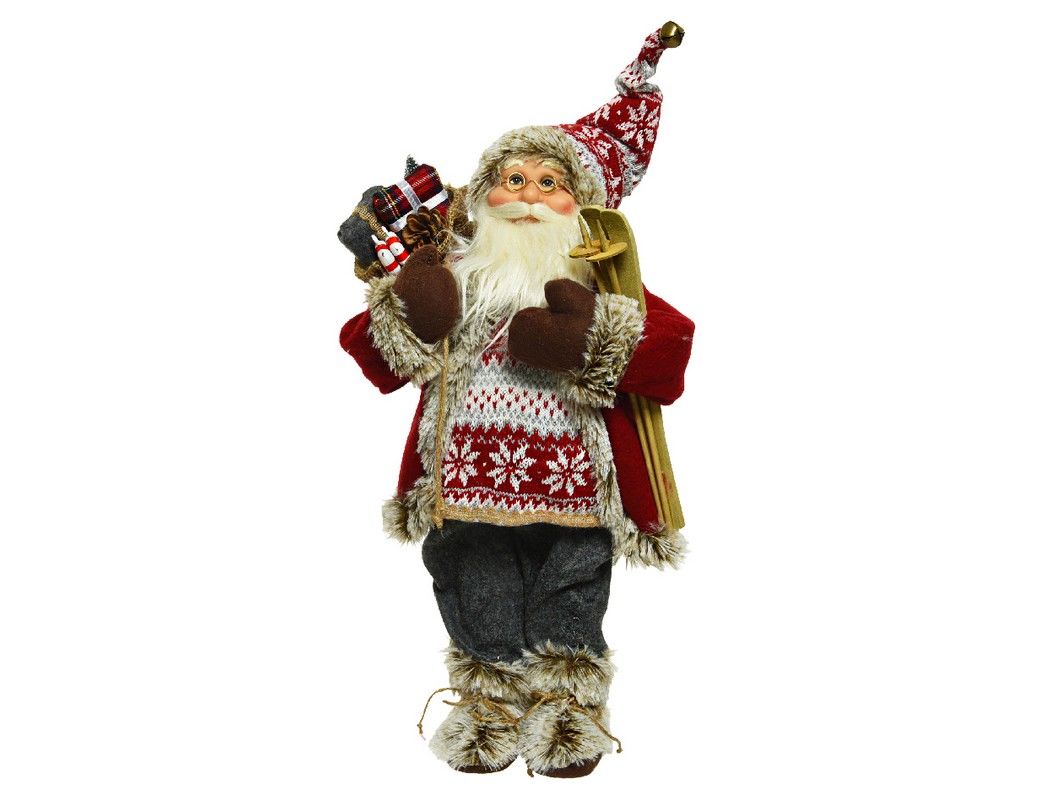 Новогодняя фигурка Kaemingk Санта в свитере и колпаке 612010 25x14x30 см