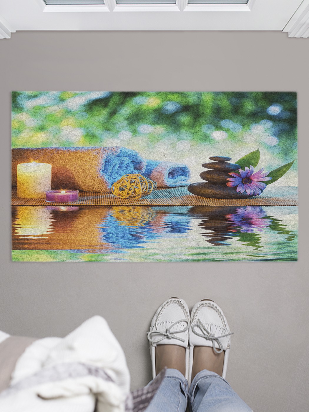 

Придверный коврик в прихожую для обуви, на резиновой основе, 75x45 см door_43412 JoyArty