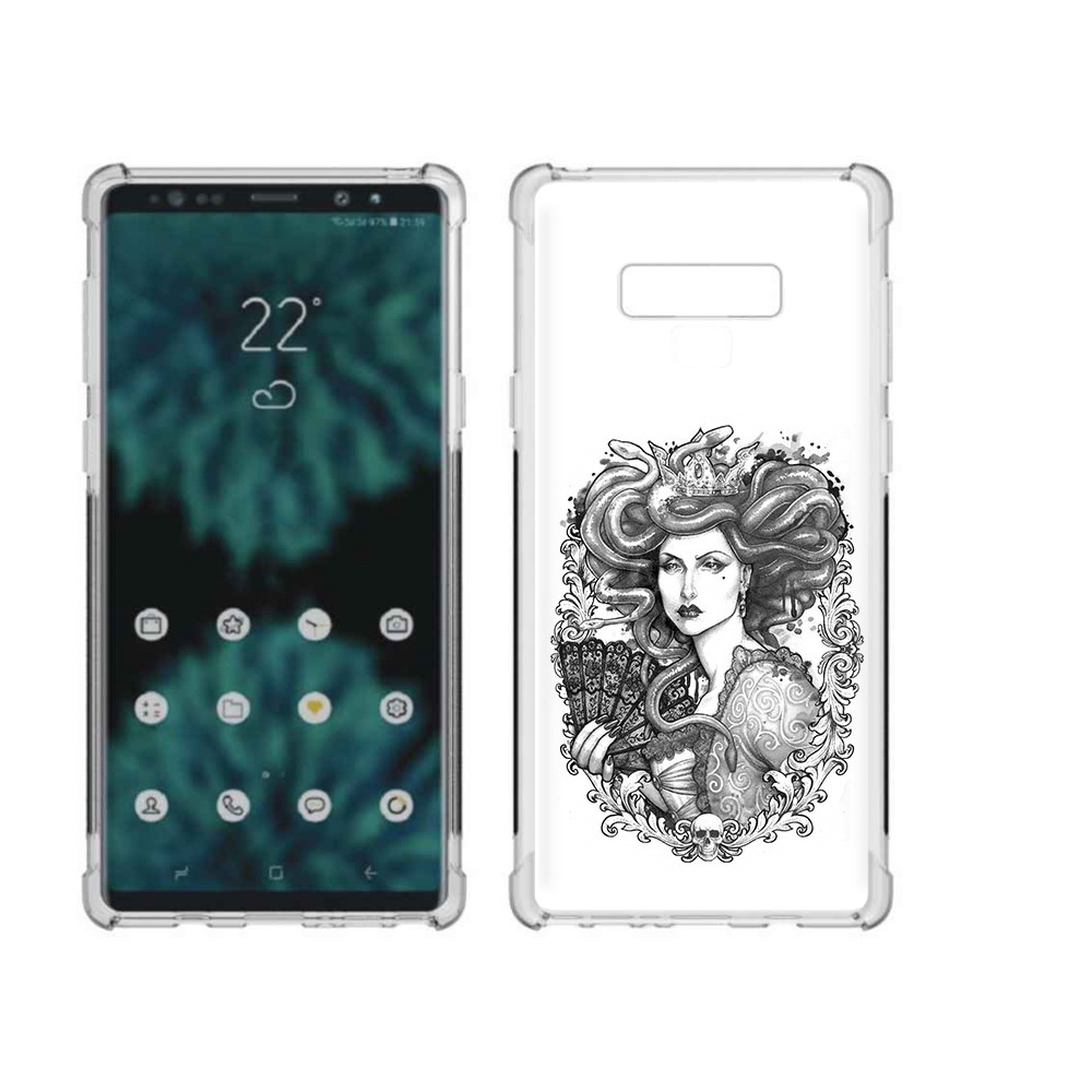 

Чехол MyPads Tocco для Samsung Galaxy Note 9 медуза черно белый (PT115235.598.472), Прозрачный, Tocco