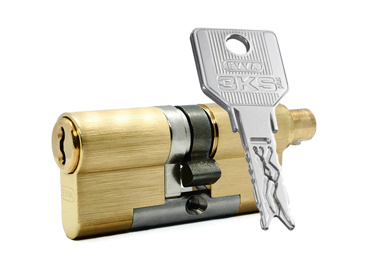 

Цилиндр EVVA 3KS ключ-вертушка (размер 71х51 мм) - Латунь (5 ключей), Золотистый