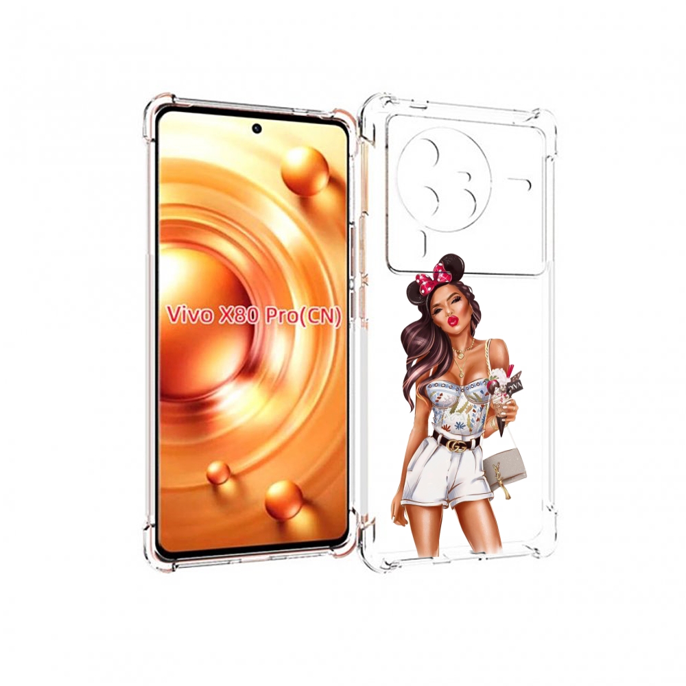 

Чехол MyPads Девушка-микки для Vivo X80 Pro, Прозрачный, Tocco