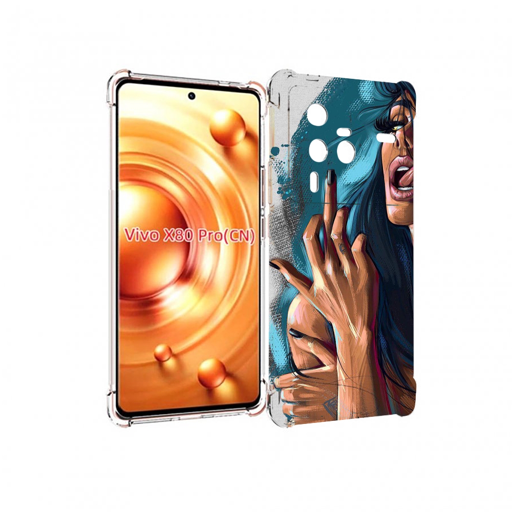 

Чехол MyPads Девушка-нарисованная-дерзкая женский для Vivo X80 Pro, Прозрачный, Tocco
