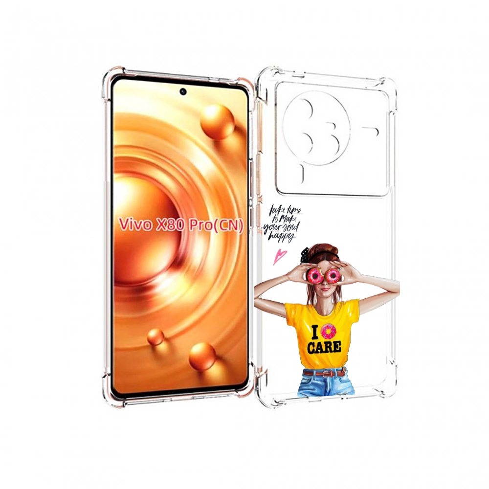 

Чехол MyPads Девушка-с-пончиками женский для Vivo X80 Pro, Прозрачный, Tocco