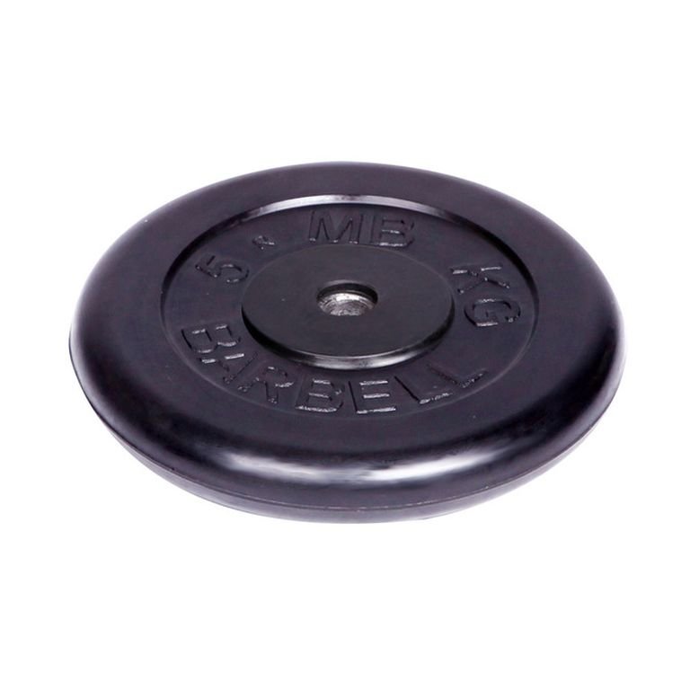фото Диск обрезиненный barbell d 26 мм чёрный 5,0 кг mb barbell