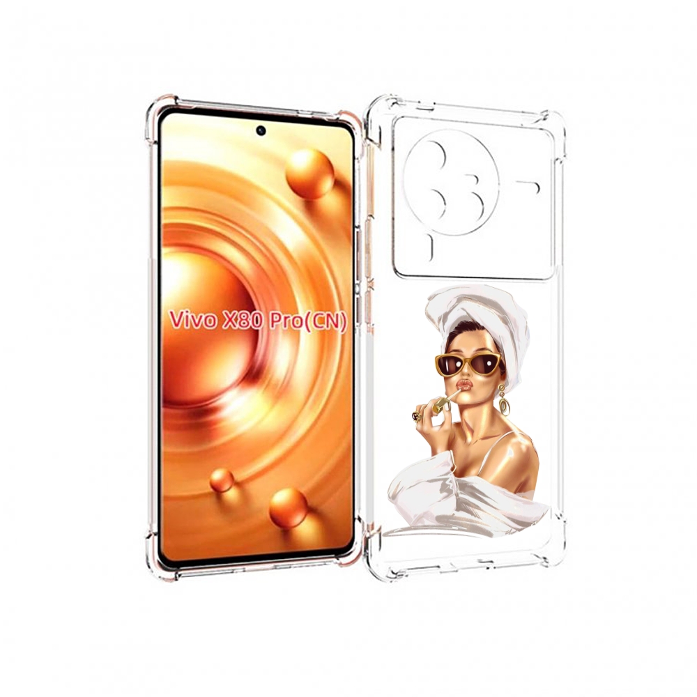 

Чехол MyPads Девушка-утром женский для Vivo X80 Pro, Прозрачный, Tocco