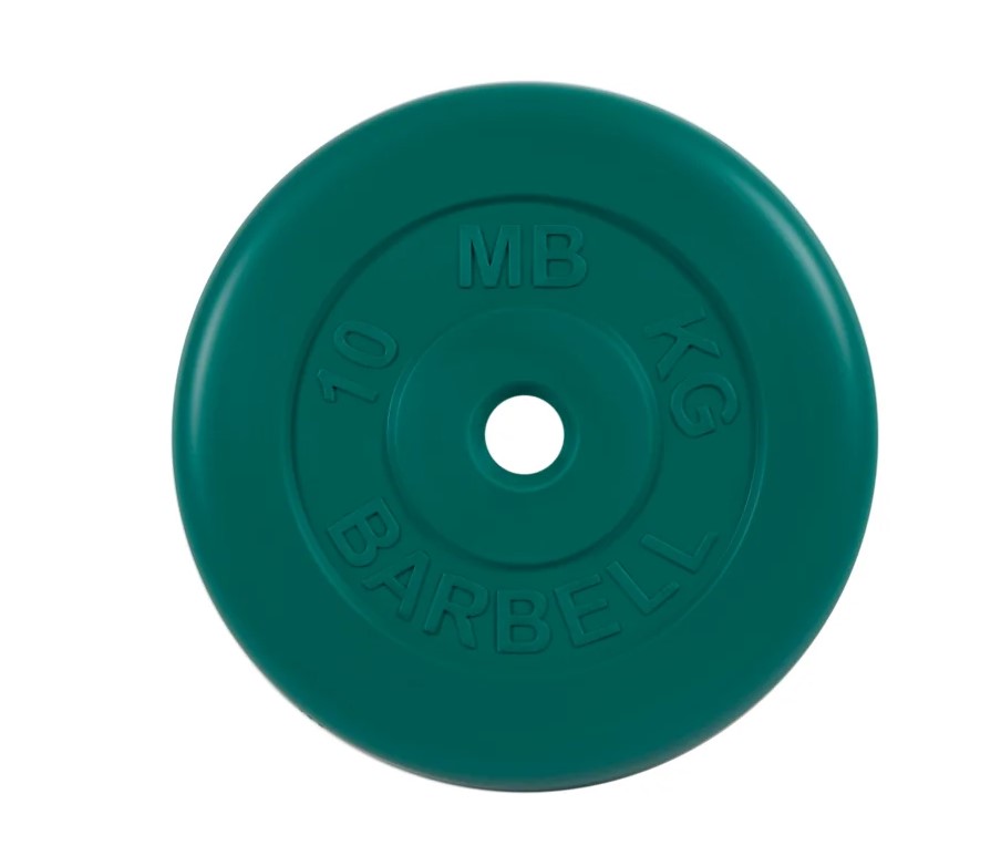 фото Диск обрезиненный barbell d 31 мм цветной 10,0 кг mb barbell