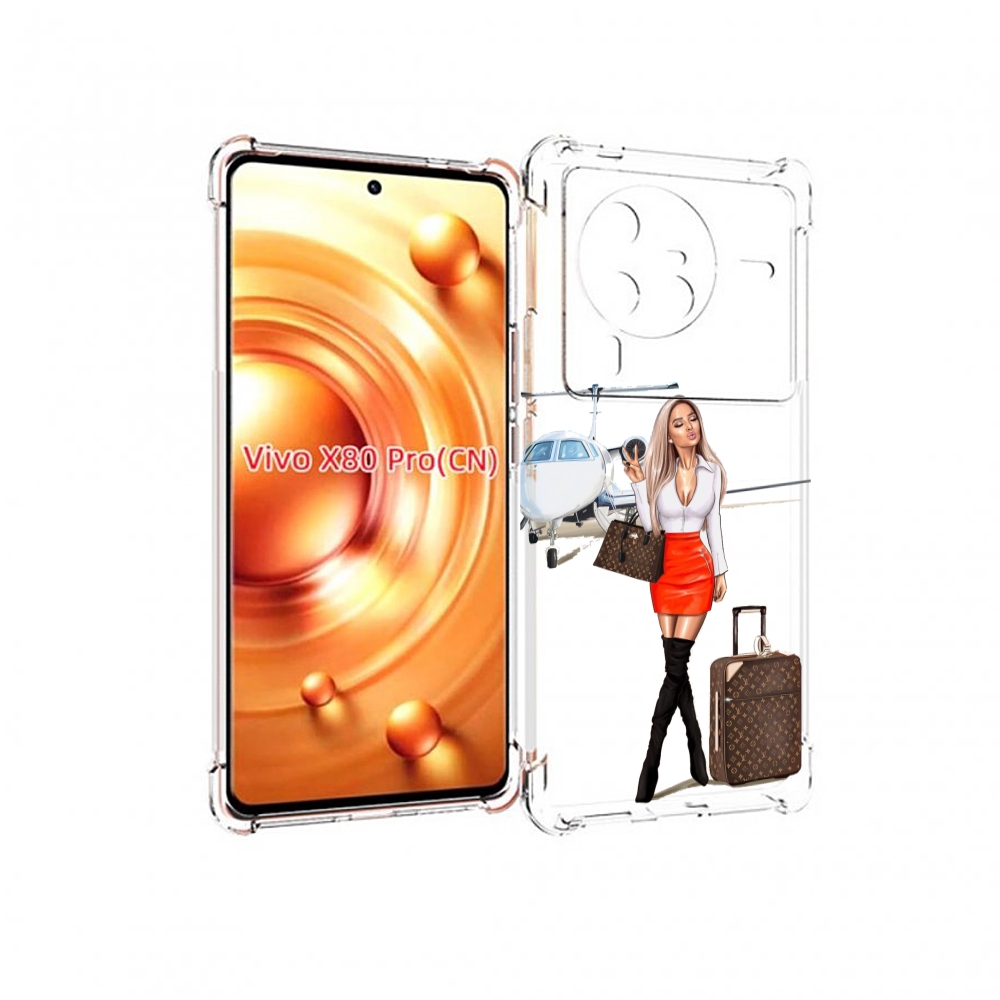 

Чехол MyPads Деловая-девушка женский для Vivo X80 Pro, Прозрачный, Tocco