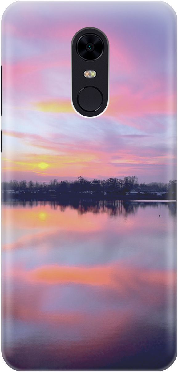 

Силиконовый чехол на Xiaomi Redmi 5 Plus "Зарево над рекой", Голубой;фиолетовый, 2366